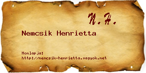 Nemcsik Henrietta névjegykártya