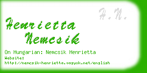 henrietta nemcsik business card